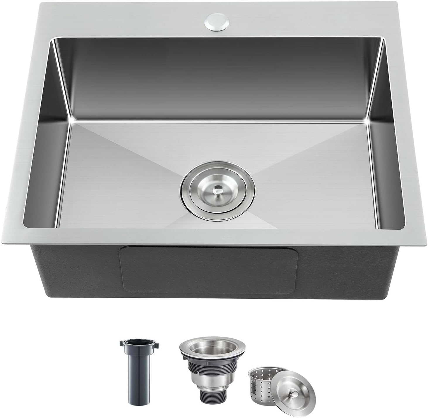Fregadero de montaje superior de 23 × 18 pulgadas